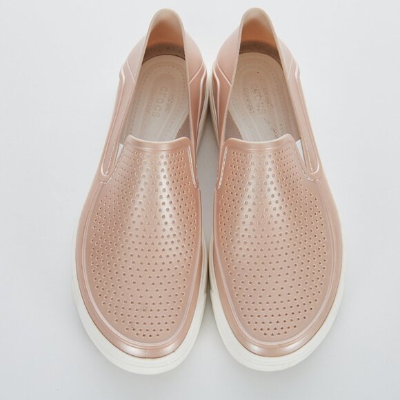 Crocs CitiLane Roka Pink Metallic Iconic Comfort Slip On Shoes Women's - Picture 2 of 7